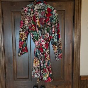 Johnny Was Silk Floral Kimono Robe